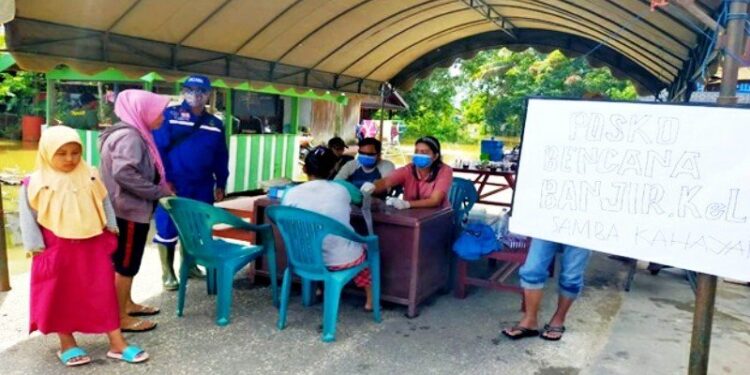 Posko penanganan banjir di Katingan. (ANTARA/Dokumentasi Pribadi)