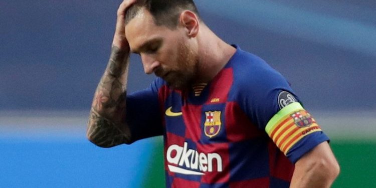 Pesepak bola Barcelona Lionel Messi. ANTARA FOTO/Pool via Reuters- Rafael Marchante/hp.