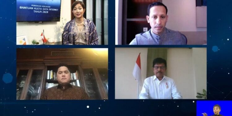 Peresmian Kebijakan Bantuan Kuota Data Internet Tahun 2020 di Jakarta, Jumat (25/9). (ANTARA/Indriani)