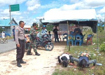 Laksanakan Ops Yustisi Covid-19, Polsek Tewah Hukum Pelanggar
