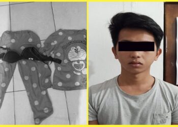 Pelaku terduga persetubuhan anak di bawah umur dan barang bukti saat diamankan di Polres Barut, Kabupaten Barito Utara. (ANT/IST)
