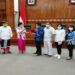 Wakil Ketua DPRD Kalteng Jimmy Carter didampingi pimpinan dan anggota Komisi II bertukar cinderamata dengan perwakilan Pemerintah Provinsi Bali di Bali, Kamis (8/10/2020). (ANT/IST)