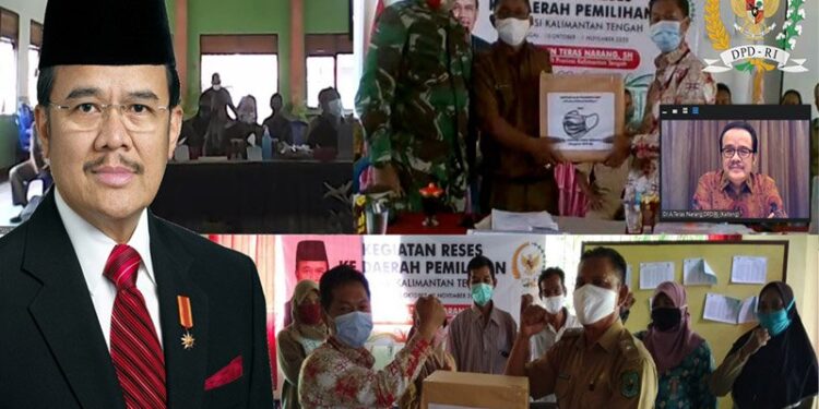 Anggota DPD RI Agustin Teras Narang saat melaksanakan reses virtual secara bergantian di tiga wilayah di Kabupaten Kapuas, Senin (26/10/2020). ANTARA/Tim Teras Narang