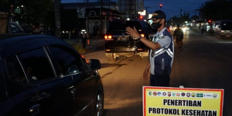 Satgas Penanganan COVID-19 Kota Palangka Raya melakukan operasi yustisi di Palangka Raya (ANT/IST)