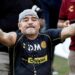 FILE PHOTO: Argentinian soccer legend Diego Armando Maradona reacts to fans during his first training session as coach of Dorados at the Banorte stadium in Culiacan, in the Mexican state of Sinaloa, Mexico September 10, 2018. REUTERS/Henry Romero/File Photo/File Photo/File Photo.