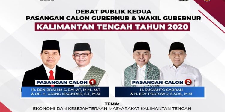 Poster Debat Publik Kedua Pasangan Calon Gubernur dan Wakil Gubernur Kalteng 2020. (ANTARA/HO-KPU Kalteng)