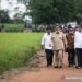 Presiden Joko Widodo (ketiga kanan) didampingi Menteri Pertahanan Prabowo Subianto (kedua kiri) Kepala Staf Kepresidenan Moeldoko (tengah), Menteri Pertanian Syahrul Yasin Limpo (kiri) dan Menteri PUPR Basuki Hadimuljono (kedua kanan) meninjau kesiapan lahan pertanian yang akan dijadikan pengembangan 'food estate' di Desa Belanti Siam, Kabupaten Pulang Pisau, Kalimantan Tengah, Kamis (9/7/2020).ANTARA FOTO/Makna Zaezar/aww.