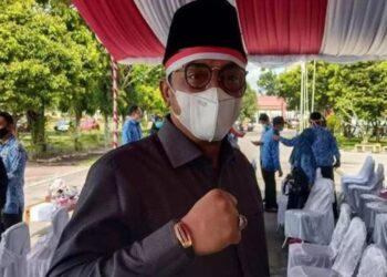 Ketua DPRD Kota Palangka Raya Sigit K Yunianto saat menghadiri apel kebangasaan dan deklarasi pilkada damai di halaman kantor wali kota setempat, Selasa (1/12/2020). (ANT)