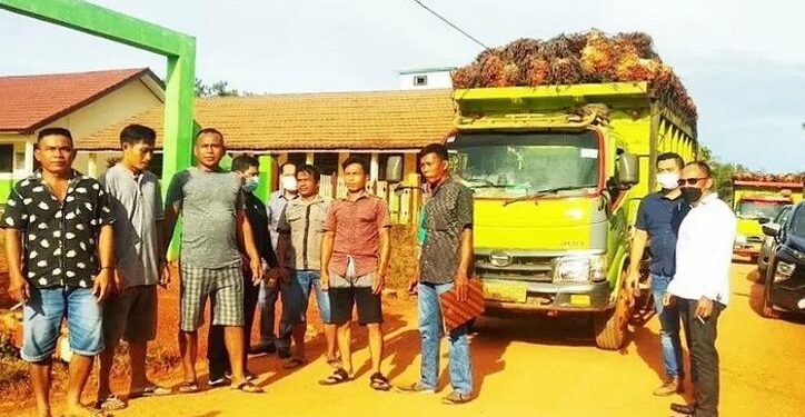 Rombongan Komisi IV DPRD Kotawaringin Timur saat peninjauan jalan di Desa Bukit Raya Kecamatan Cempaga Hulu, Senin (1/2/2021). (ANT/IST)