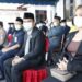 Wakil Ketua I DPRD Kabupaten Gumas Binartha (kanan kedua) bersama Wakil Ketua II Neni Yuliani (kanan) dan lainnya saat mengikuti Upacara Hardiknas di halaman kantor bupati, Senin (3/5/2021). (ANT/IST)