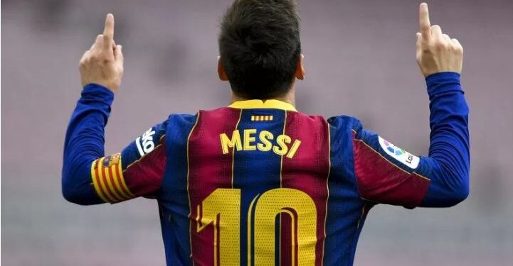 Striker Barcelona asal Argentina Lionel Messi (Photo by Pau BARRENA / AFP) (AFP/PAU BARRENA)