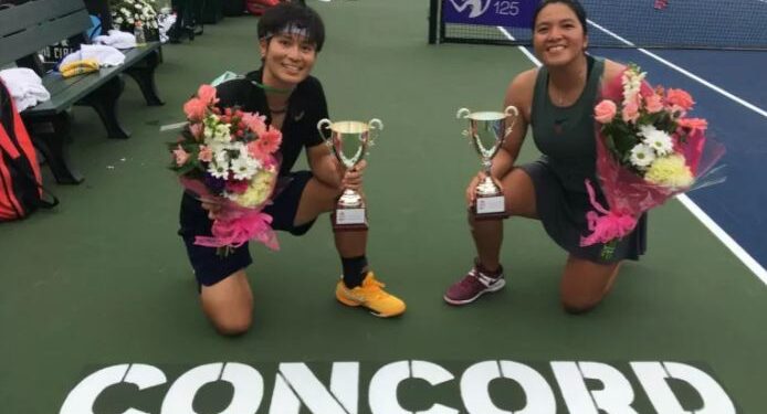 Petenis Indonesia Jessy Rompies (kanan) dan Peangtarn Plipuech asal Thailand menjadi juara di turnamen seri WTA 125 Thoreau Tennis Open 2021 di Concord, AS, Minggu (8/8/2021) waktu setempat. (ANT/IST/HO-Tennis Indonesia)