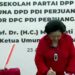 Ketua Umum DPP PDI Perjuangan Megawati Soekarnoputri saat meresmikan Sekolah Partai, Gedung Serbaguna, dan kantor partai secara daring, Senin (23/8/2021). (ANT/HO-PDIP)