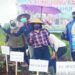 Ketua DPRD Kabupaten Kotawaringin Timur, Rinie ikut menanam perdana saat peresmian Kebun Pemuda yang dikelola KNPI setempat, Sabtu (4/9/2021). ANT/IST/Norjani