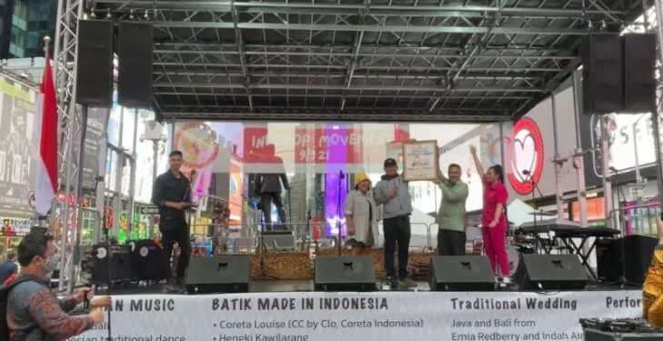 Pembukaan Cafe Dangdut New York di Times Square, Manhattan, New York pada Kamis (9/9/2021) (ANT/IST)