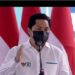 Tangkapan layar Menteri BUMN Erick Thohir dalam Peresmian Pabrik Industri Baja PT. Krakatau Steel (persero) Tbk, Selasa (21/9/2021). ANT/YouTube Sekretariat Presiden/pri