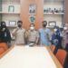 Kepala BPN Kabupaten Gumas, Ferdinan Adinoto (tengah) bersama tim dari Universitas Andalas berfoto bersama di kantor BPN setempat, Selasa (14/9/2021). (MASAPNEWS/GCM)