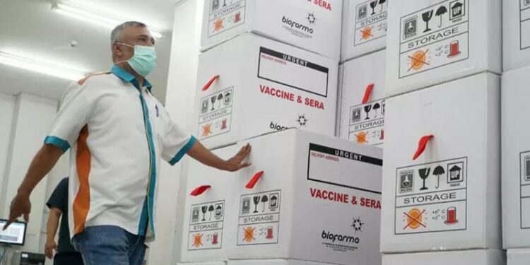 Induk Holding BUMN Farmasi Bio Farma, sejak Januari 2021 hingga bulan Agustus 2021 telah mendistribusikan vaksin COVID-19 sebanyak 129.891.072 dosis dan pelaksanaan distribusi COVID-19 tersebut berdasarkan pada alokasi dan permintaan dari Kementerian Kesehatan. (MASAPNEWS/ANT/HO-Humas Bio Farma)
