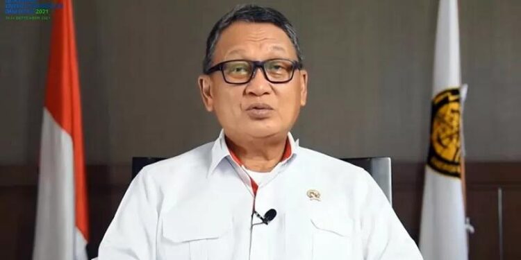 Menteri Energi dan Sumber Daya Mineral (ESDM) Arifin Tasrif dalam webinar "Indonesia Energy Transition Dialogue 2021", pada Senin (20/9/2021). (MASAPNEWS/ANT/Tangkapan layar)