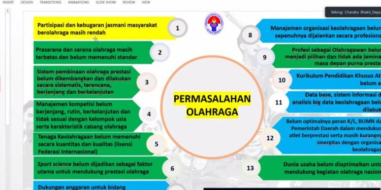 Webinar sosialisi 'Desain Besar Olahraga Nasional' pada hari Rabu (1/9). (MASAPNEWS/ANT/Tangkapan layar)