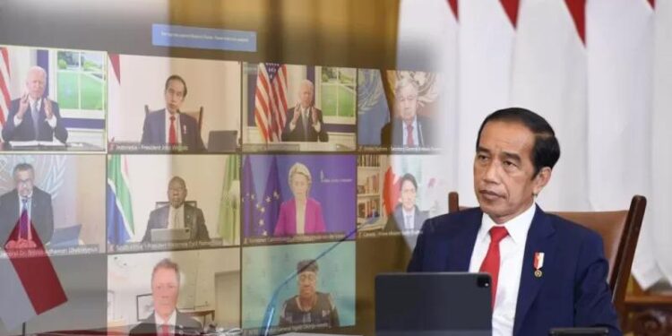 Presiden Jokowi menyampaikan pernyataan dalam acara Global COVID-19 Summit virtual di Istana Kepresidenan Bogor, Rabu (22/9/2021). (MASAPNEWS/ANT/HO-Biro Pers Sekretariat Presiden)