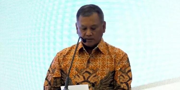 Sekretaris Jenderal Kementerian ESDM Ego Syahrial pada puncak acara Hari Pertambangan dan Energi Ke-76 yang dipantau di Jakarta, Kamis (30/9/2021). (MASAPNEWS/ANT/YouTube Dirjen Minerba TV)