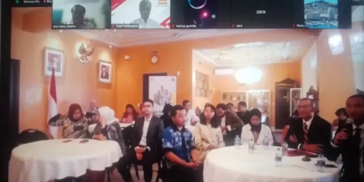 Webinar kepemudaan memperingati Hari Sumpah Pemuda yang diselenggarakan Konsulat Jenderal Republik Indonesia (KJRI), Marseille, Kamis (28/10/2021). (MASAPNEWS/ANT/HO-Humas BPIP)