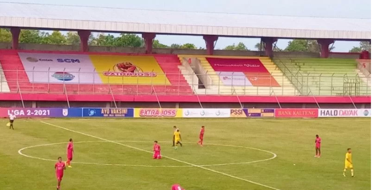 Kalteng Putra unggul atas tamunya Persiba Balikpapan 1-0 dalam lanjutan Liga 2 Indonesia grup D di Stadion Tuah Pahoe, Paangka Raya, Rabu 6/10/2021). ANT/IST