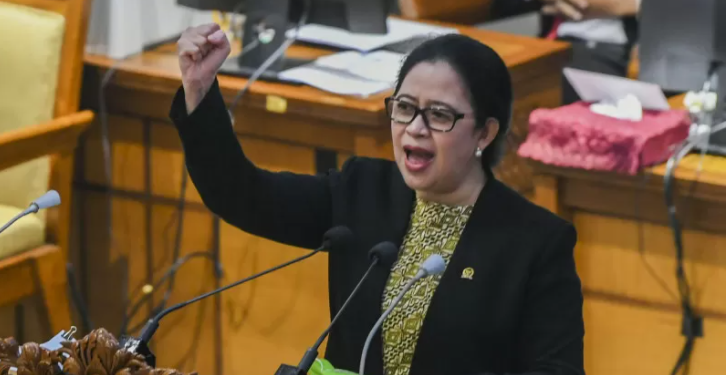 Ketua DPR RI Puan Maharani (kanan) menyampaikan pidato saat Rapat Paripurna peringatan HUT ke-76 di Gedung Nusantara II, Kompleks Parlemen, Senayan, Jakarta, Selasa (31/8/2021). Dalam Rapat Peripurna tersebut Ketua DPR RI menyampaikan pidato dalam rangka memperingati Hari Ulang Tahun ke-76 DPR RI serta menyampaikan laporan kinerja DPR RI tahun sidang 2020-2021. ANTARA FOTO/Galih Pradipta/foc. (ANT/IST)