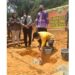 Wakil Ketua I DPRD Gumas Binartha melakukan peletakan batu pertama pembangunan gedung GKE Jalemu Masulan, di Desa Jalemu Masulan, Kecamatan Rungan Barat, Minggu (24/10/2021). (Diskominfosantik Gumas)