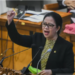 Ketua DPR RI Puan Maharani (kanan) menyampaikan pidato saat Rapat Paripurna peringatan HUT ke-76 di Gedung Nusantara II, Kompleks Parlemen, Senayan, Jakarta, Selasa (31/8/2021). Dalam Rapat Peripurna tersebut Ketua DPR RI menyampaikan pidato dalam rangka memperingati Hari Ulang Tahun ke-76 DPR RI serta menyampaikan laporan kinerja DPR RI tahun sidang 2020-2021. ANTARA FOTO/Galih Pradipta/foc. (ANT/IST)