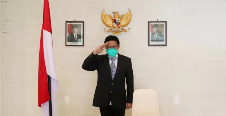 Menteri Desa, PDT dan Transmigrasi, Abdul Halim Iskandar mengikuti upacara Hari Kesaktian Pancasila, secara virtual, Jumat (1/10/2021). (ANT/IST)