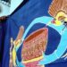 Batik tulis karya Mama Ibo dibentangkan di sanggar Putri Dobonsolo, Kompleks SKB Sentani, Kabupaten Jayapura, Papua, Sabtu (25/9/2021). Pembatik Papua pertama lulusan Irian Jaya Development Foundation (IJDF) 1995 sekaligus pemilik sanggar batik Putri Dobonsolo, Mariana Pulanda Ibo (Mama Ibo) menyiapkan batik tulis motif YONIKY khas Sentani yang nantinya diberikan kepada Presiden Joko Widodo saat pembukaan Pekan Olahraga Nasional (PON) Papua mendatang. (MASAPNEWS/ANT)