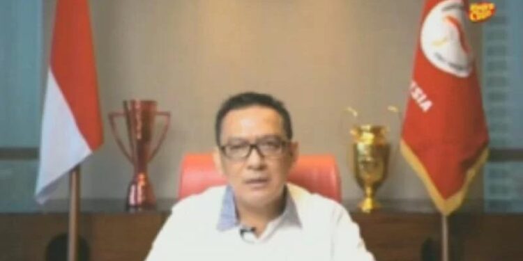 Ketua Harian Pengurus Besar Esports Indonesia (PB ESI), Bambang Sunarwibowo, dalam konferensi pers secara virtual kick off Piala Presiden Esports 2021, Sabtu (9/10/2021). (MASAPNEWS/ANT/Tangkapan layar)