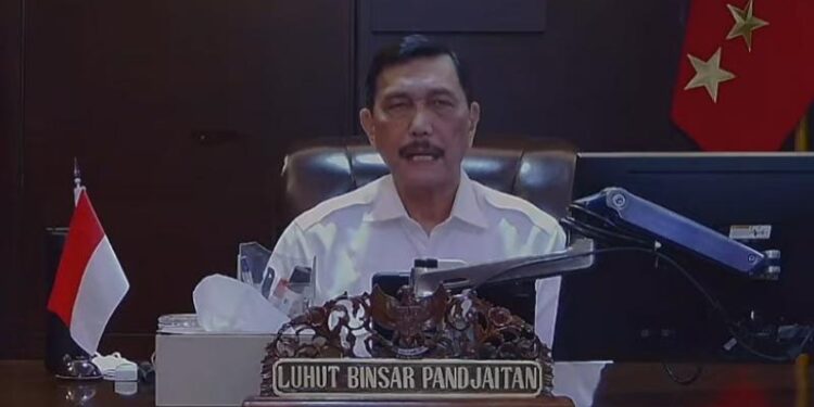 Tangkapan layar Menko Kemaritiman dan Investasi Luhut Binsar Pandjaitan dalam Forum Kapasitas Nasional 2021, Kamis (21/10/2021). (MASAPNEWS/ANT/Youtube Humas SKK Migas)