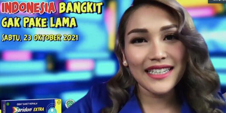 Ayu Ting Ting di kampanye edukasi “Indonesia Bangkit Gak Pake Lama”, Sabtu (23/10/2021) (MASAPNEWS/ANT)