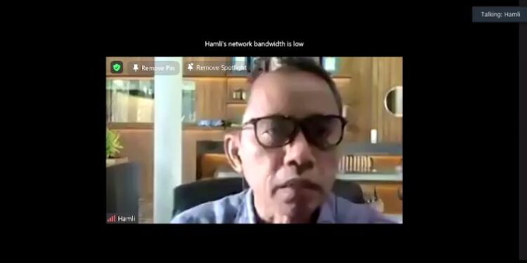Wakil Ketua Badan Penanggulangan Ekstremisme dan Terorisme Majelis Ulama Indonesia (BPET MUI) Irjen Pol. (Purn.) Hamli dalam kegiatan “Pembinaan Ideologi Pancasila bagi Purnapaskibraka Sebelum Tahun 2021” secara daring dari Jakarta, Senin (25/10/2021) (MASAPNEWS/ANT/Tangkapan layar)