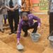 Bupati yang juga Ketua Perwakilan Majelis Sinode GKE Kabupaten Gumas, Jaya S Monong melakukan peletakan batu pertama gedung GKE Jalemu Masulan di Desa Jalemu Masulan, Minggu (24/10/2021). (IST)
