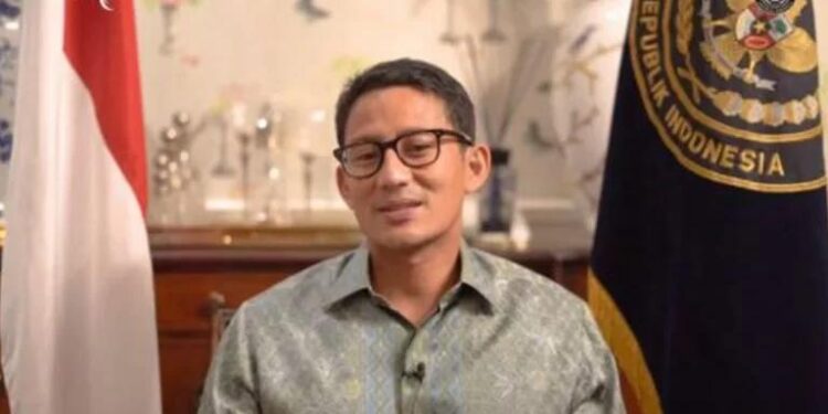 Menteri Pariwisata dan Ekonomi Kreatif Sandiaga Uno memberi sambutan di konferensi pers virtual Jakarta Desset Week 2021 pada Senin (25/10/2021). (MASAPNEWS/ANT/Tangkapan layar)