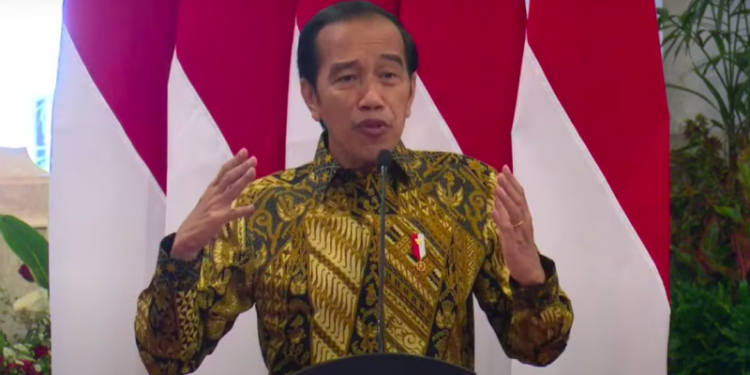 Presiden Jokowi dalam seminar Kompas100 CEO Forum disaksikan di Jakarta, Kamis. (MASAPNEWS/ANT/Tangkapan layar)