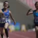 Pelari putri Jawa Barat Insan Nurhaida (kiri) beradu cepat dengan pelari Sumatera Selatan Endang Purwita Sari (kanan) pada final nomor 100 meter putri klasifikasi T35-T36 di Stadion Lukas Enembe, Kabupaten Jayapura, Papua, Selasa (9/11/2021). Insan Nurhaida berhasil membuat rekor nasional dengan catatan waktu 16,51 detik. (MASAPNEWS/ANT)