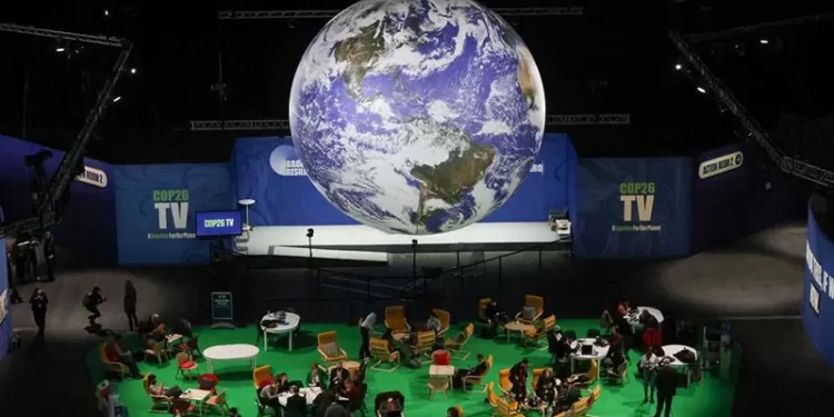 Pemandangan selama Konferensi Perubahan Iklim PBB (COP26), di Glasgow, Skotlandia, Inggris, Jumat (12/11/2021). (MASAPNEWS/ANT/REUTERS)