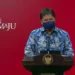 Menko Perekonomian Airlangga Hartarto saat memberikan keterangan pers seusai Rapat Terbatas, di Istana Kepresidenan, Jakarta, Kamis (18/11/2021). (MASAPNEWS/ANT/Tangkapan layar)