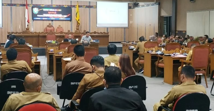 Rapat Komisi I dengan BKPSDM membahas anggaran instansi tersebut pada APBD 2022, Rabu (17/11/2021). ANT/IST