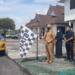 Bupati Gumas, Jaya S Monong bersama Forkopimda melepas pendistribusian logistik pilkades serentak, di halaman kantor bupati setempat, Senin (15/11/2021). (MASAPNEWS/GCM)