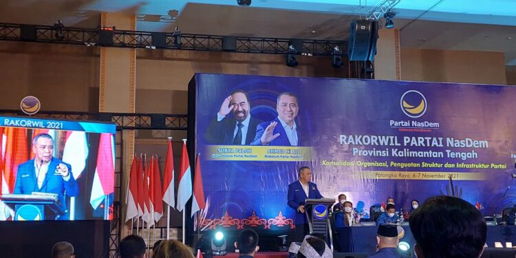 Suasana pembukaan Rakorwil NasDem Kalteng di Palangka Raya, Kalimantan Tengah, Sabtu (6/11/2021). (Foto : NasDem Kalteng)