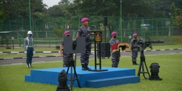 Dankormar Mayjen TNI (Mar) Suhartono saat membuka kursus Penanggulangan Teror Aspek Laut (PTAL) Angkatan ke-16 Tahun Anggaran 2021, di Kesatrian Arthur Solangs, Markas Komando (Mako) Denjaka, Cilandak, Jakarta Selatan, Jumat (10/12/2021). (MASAPNEWS/ANT/HO-Dispen Marinir)