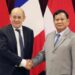 Menteri Pertahanan Republik Indonesia Prabowo Subianto menerima Menteri Luar Negeri Prancis Jean-Yves Le Drian di Gedung Kementerian Pertahanan, Jakarta, Selasa (23/11/2021). (MASAPNEWS/ANT/HO-Humas Setjen Kemhan)