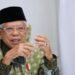 Wakil Presiden RI Ma'ruf Amin mengikuti acara peringatan Hari Migran Internasional 2021 melalui konferensi video dari kediaman resmi wapres, Jakarta, Sabtu (18/12/2021). (MASAPNEWS/ANT/HO-Setwapres)