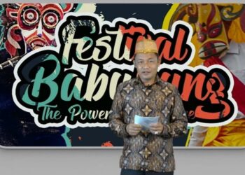 Wabup Lamandau Riko Porwanto saat menutup Festival Babukung 2021 secara virtual di Nanga Bulik, Minggu (12/12/2021) kemarin.
